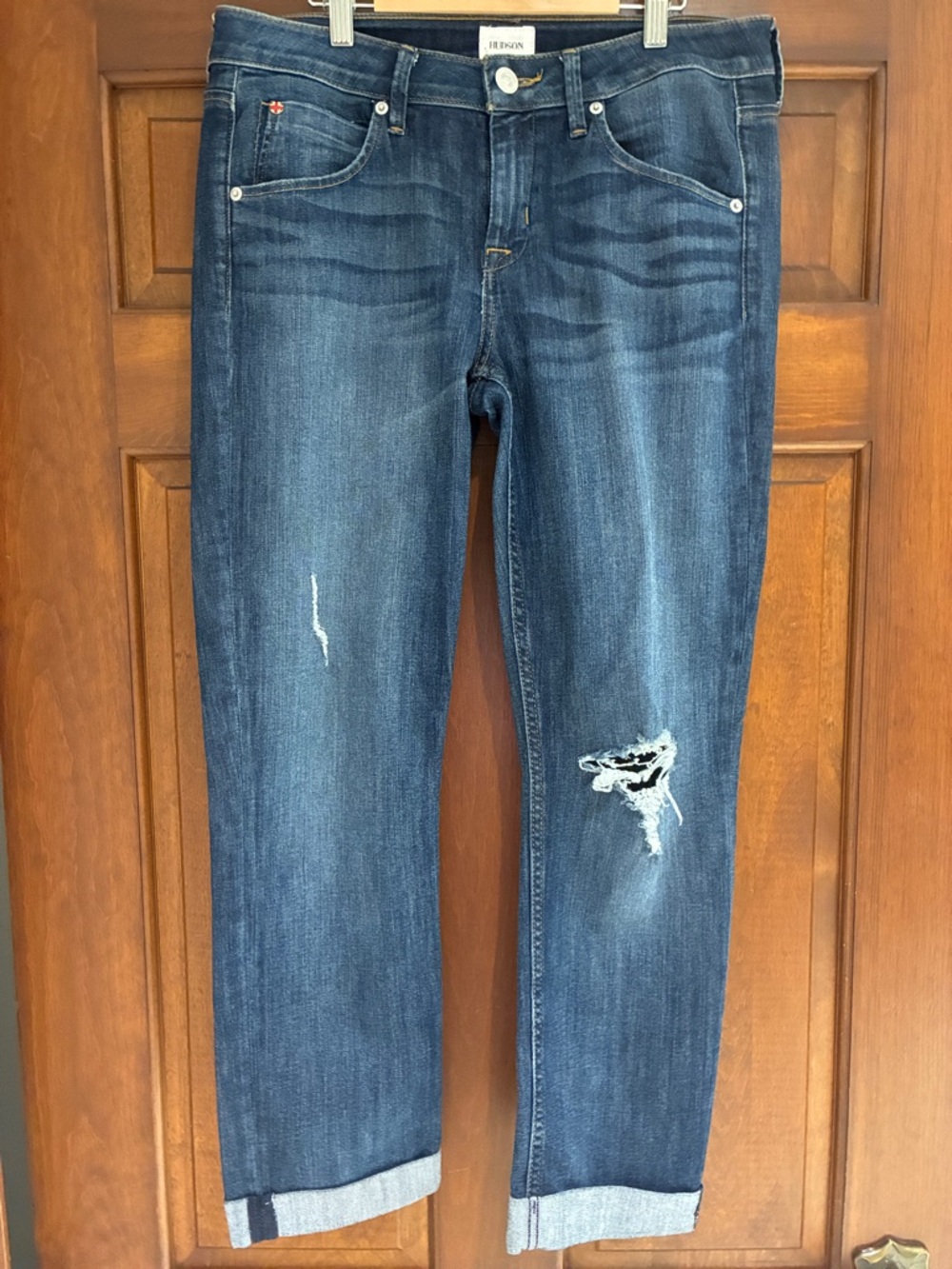 Hudson Barbara Cropped Straight Cuff Jeans